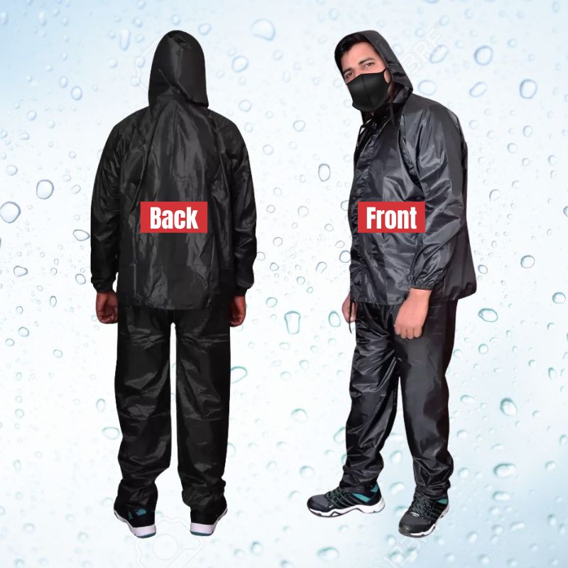 Rain Suit Jacket + Trouser Barsati 2 Pcs Black