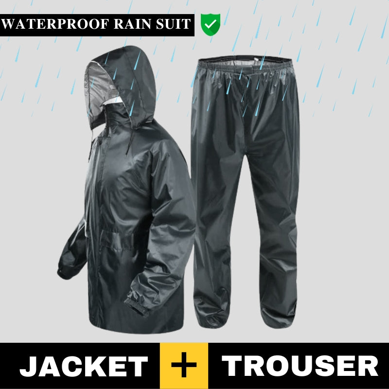 Rain Suit Jacket + Trouser Barsati 2 Pcs Black